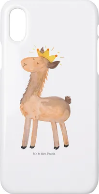 Produktbild von Mr. & Mrs. Panda Iphone 10 Handyhülle Lama König - Weiß - Geschenk, Freundin, Hülle, Cover, X, Abitur, Papa, Chef, Handy, Mama