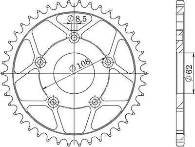 Immagine prodotto di In Acciaio Passo 520 - Z 39 Denti (Dis.44203)