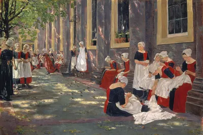 Produktbild von Max Liebermann Kunstdruck Bild - Freistunde Im Amsterdamer Waisenhaus, 1881-1882 (120 x 180 cm)