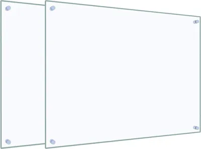 Image de vidaXL Dossiers de cuisine 2 pcs. Transparent 80x60 cm verre trempé