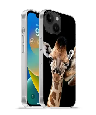 Produktbild von MuchoWow® Handyhülle Schutzhülle Hülle für Apple iPhone 14 - Softcase Giraffe - Tiere - Schwarz - Porträt - Tiere Silikon Softcase Handy Hülle - Mobiltelefonhülle