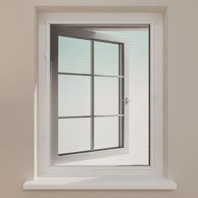 Produktbild von DTCH® Insektenschutz - Fenster mit Scharnieren - Schwarz Netz - Rahmen Weiß - 125 x 155 cm (BxH)