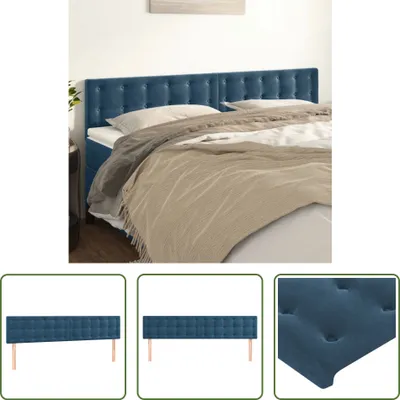 Produktbild von The Living Store Kopfteile 2 Stk. Dunkelblau 100x5x78/88 cm Samt