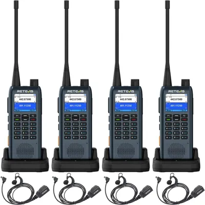 Produktbild von Retevis MateTalk C63 Funkgerät mit Headset, Jobticket-System-Vibrationsalarm/SMS-Funktion, 1,77-Zoll-LCD, 2200 mAh, 3 Anrufmodi, für Einkaufszentren
