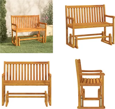 Obrázek produktu pro vidaXL Zahradní houpací lavice 110 cm z akátového masivu - Houpací lavice - Dřevěná lavice - Lavice na terasu