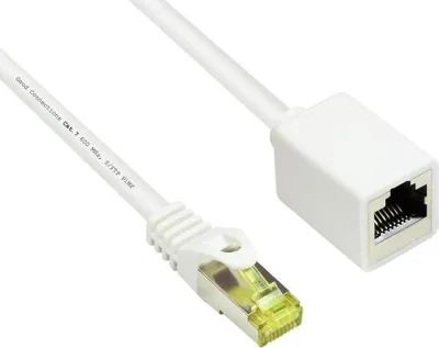 Produktbild von RJ45 Patchkabelverlängerung Cat.7 SFTP 10m Weiß, abwärtskompatibel