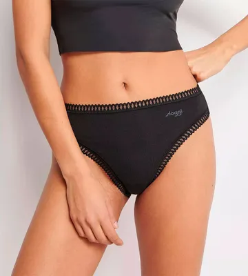 Image de Sloggi Slips femme, lot de 3 - GO Crush High Leg C3P, Caleçon, Coton stretch bleu XL