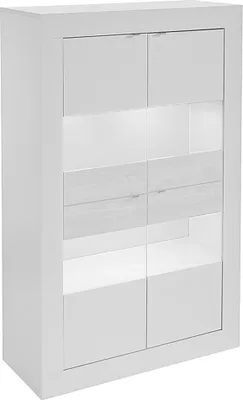 Produktbild von Vitrinenschrank mit LED-Beleuchtung + 4 Türen - Weiß lackiert - COMETE