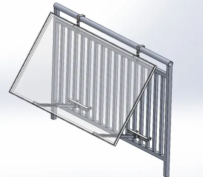 Image de Support pour installation de panneaux solaires sur balcon, compatible avec les garde-corps, pour 1 panneau solaire, angle d'inclinaison de 25 à 4 degrés