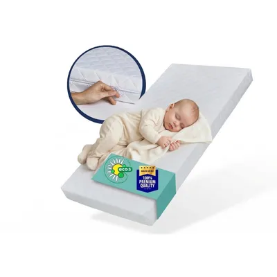 Produktbild von Kindermatratze SMART Babymatratze mit abnehmbarem Bezug, waschbar bei 60°C für Babybett oder Gitterbett eco5 70x140 cm Hergestellt in der EU