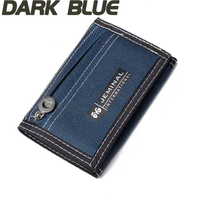 Produktbild von JEMINAL Geldbörse Blau im Denim-Look – Moderne Wallet ohne Reißverschluss | Lässige Geldbörse mit vielen Fächern für Damen & Herren