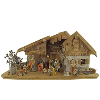 Produktbild von Festliche Weihnachtskrippe Großglockner inkl. 12-tlg. Figurensatz K 001