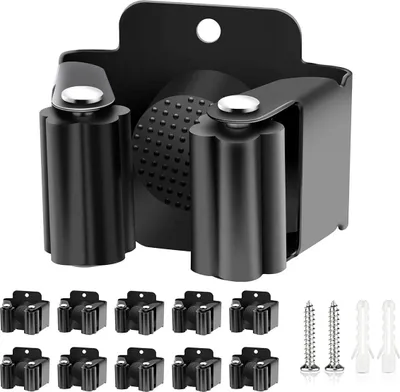 Produktbild von 10 Stück Gerätehalter Set, Besenhalterung Wand Gartengerätehalter Besenhalter inkl. Montagematerial für Küche, Zuhause, Badezimmer, Garage, Garten