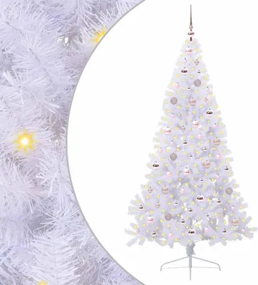 Imagen del producto de vidaXL Árbol de Navidad artificial, blanco, 180 cm, de PVC y acero