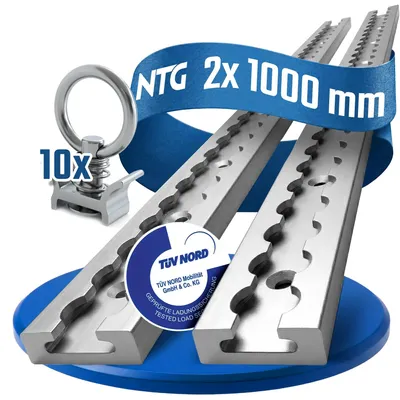 Immagine prodotto di Elzusha - Set di binari in alluminio per tubi flessibili, lunghezza 1 metro - Include 10 raccordi