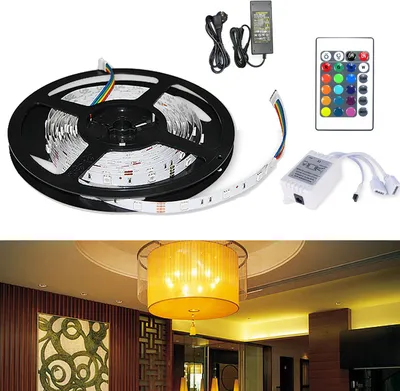 Produktbild von Peviasot 2M LED Streifen Lichtband Beleuchtung LED Strip Lichterkette RGB LED Stripe Band Strip Farbwechsel 30LEDs IP20 mit 24 Tasten Fernbedienung