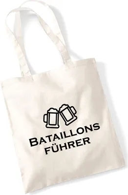 Produktbild von Huuraa Jutebeutel Bataillonsführer Schützenfest 10 Liter Natural Baumwolle Tasche Geschenkidee