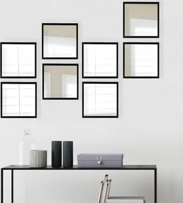Produktbild von Wallity, SETAYNA_064- LAR1170, Silber, Wandspiegel, 24 x 24 cm, 100% Glas