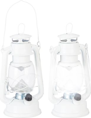 relaxdays 2 x Sturmlaterne LED weiß