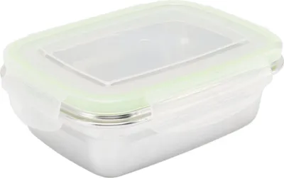 Zdjęcie produktu dla 304 Pojemnik na lunch ze stali nierdzewnej Szczelne pojemniki do przechowywania żywności Kwadratowe pudełko Bento 1800 ml