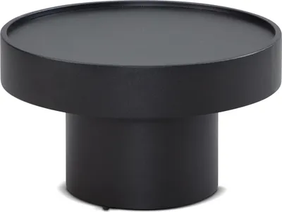 Produktbild von WOHNLING Couchtisch Pilzform Metall Schwarz 60x60x36 cm Wohnzimmertisch Rund