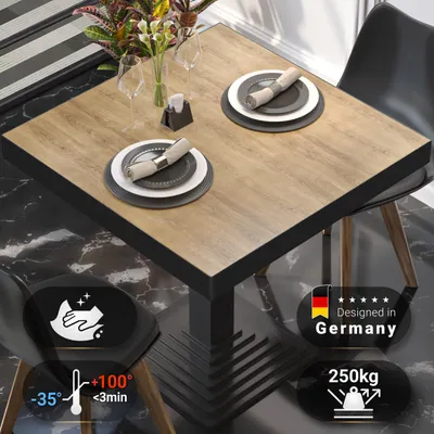Produktbild von BRASIL | Gastro Tischplatte | B:T 60 x 60 cm | Eiche | Quadratisch | Gastro Tischplatte