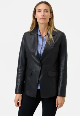 Produktbild von Ricano Lederblazer, Ledersakko TERESA aus weichem Lammnappa Leder  – Schwarz / M