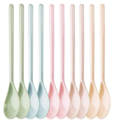 10er-Set Melaminlöffel, 18,5 cm, bunt, wiederverwendbar
