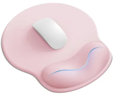 Produktbild von Mauspad Handgelenkauflage Gelkissen - Ergonomisches Mauspad - 24 x 21 cm - Rosa - Rutschfest