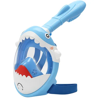 Produktbild von Schnorchelmaske für Kinder  mit 180° Panorama Sicht CO2 sicher, DRY TOP Technologie, Anti-Leck, Verstellbare Bänder, Hai Design & Sicher, Retoo