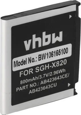 Produktbild von vhbw Akku Ersatz für Samsung AB394235CE, AB394235CECSTD, AB423643CESTD, AB423643CE, AB423643CC für Handy Smartphone Telefon (800 mAh, 3,7 V, Li-Ion)