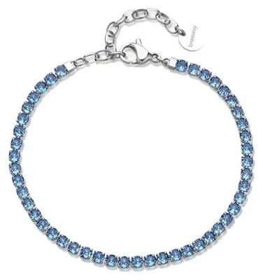 Produktbild von Tennis steel bracelet with blue zircons Desideri BEI107
