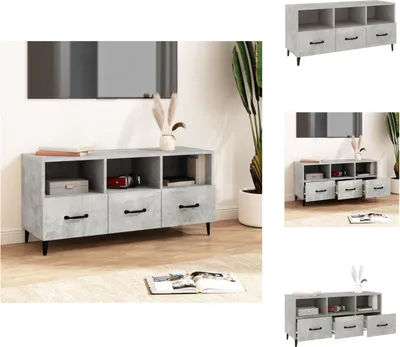 Immagine prodotto di vidaXL mobile TV grigio cemento 102x35x50 cm materiale a base di legno - Mobili TV