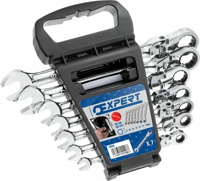Obrázek produktu pro Sada 7 očkoplochých klíčů EXPERT s ráčnou