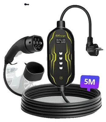 Image de Chargeur pour véhicule électrique,tactile, conception étanche, puissance 3,5 kW, câble de 5 mètres