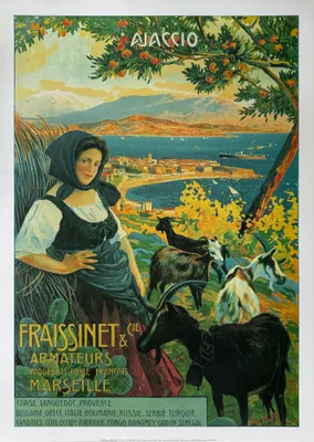 Image de Fraissinet and Cie - Ajaccio - DELLEPIANE - 50x70cm Affiche Poster