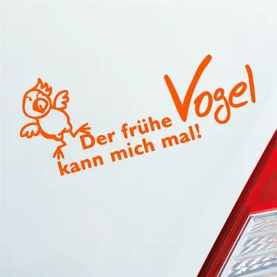 Produktbild von Auto Aufkleber Der frühe Vogel kann mich mal 18x7,5 cm Orange Sticker Heckscheibenaufkleber