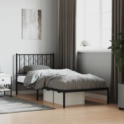 Produktbild von Best Möbel Bettgestell mit Kopfteil Metall Schwarz 90x200 cm Design 2024