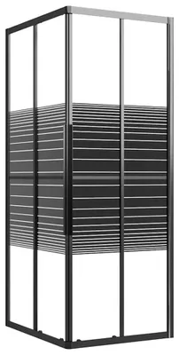 Produktbild von vidaXL Duschkabine mit Streifen ESG 90x70x180 cm Schwarz