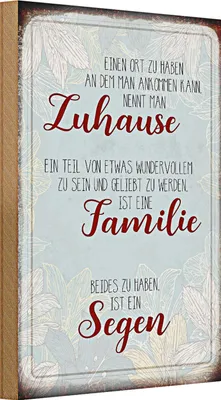Produktbild von Holzschild Spruch 20x30cm Zuhause Familie Segen