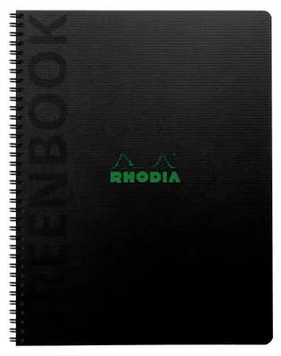 Zdjęcie produktu dla RHODIA 119932C Podkładka RHODIA GREENBOOK college, DIN A4+, w kratkę, czarna