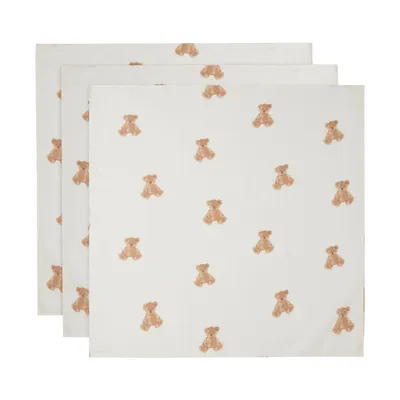 Produktbild von Jollein 535-851-66095, Wickeldecke, Mehrfarbig, Muster, Baumwolle, Junge/Mädchen, Teddy Bear