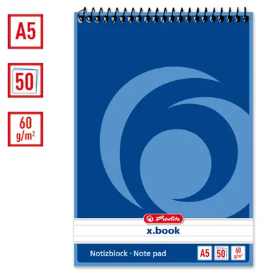 Produktbild von Herlitz Spiral-Notizblock A5 liniert 80 Blatt nicht gelocht 10 Stück