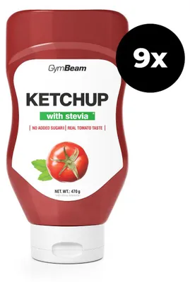 Produktbild von GymBeam - Ketchup mit Stevia, 9 x 470 ml