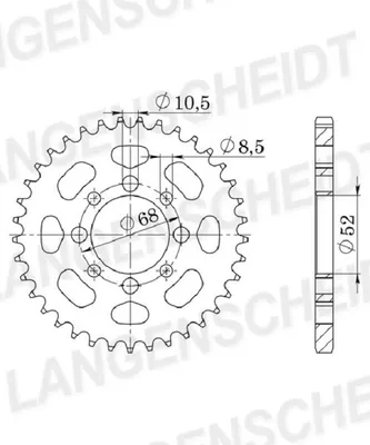 Produktbild von Stahl-Kettenrad Supersprox 420 - 43Z (schwarz) RFE-801:43-BLK|ID 52,0 LK 68,0 4-Loch/4-Loch