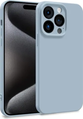 Zdjęcie produktu dla Etui na Apple iPhone 15 Pro - 2-warstwowe silikonowe etui na telefon komórkowy w kolorze jasnoniebieskim