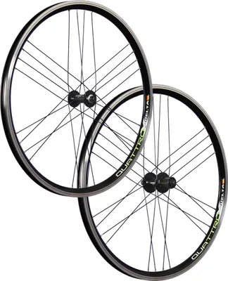 Produktbild von 26 Zoll Laufradsatz Quattro X Hohlkammerfelge Shimano HB / FH-RM40 schwarz 24 Loch