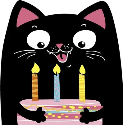 Produktbild von 12 Servietten gestanzt Party Cat - Katze mit Kuchen 33x33cm