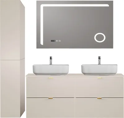 Produktbild von Badmöbel Set 3-teilig mit 120 cm Waschtisch in kaschmir matt, DURANGO-56