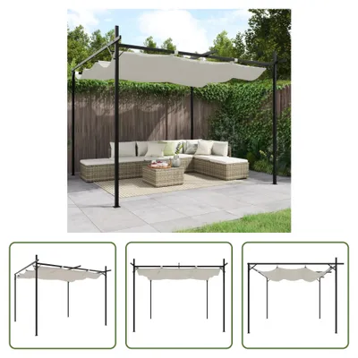 Produktbild von The Living Store Pergola mit Schiebedach Creme 295x292x230 cm